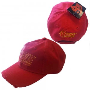 David Bowie Unisex Baseball Cap: Flash Logo (Red)
