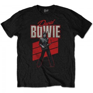 David Bowie Unisex T-Shirt: Red Sax (Black) (Large)