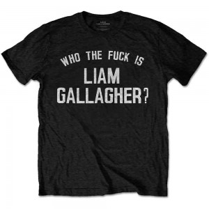 Liam Gallagher Unisex T-Shirt: Who the Fuck (Black) (Large)