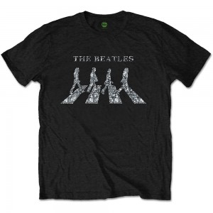 The Beatles Unisex T-Shirt: Crossing Crystals (Black) (Embellished) (Small)