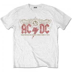AC/DC Unisex T-Shirt: Oz Rock (White) (Large)