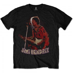 Jimi Hendrix Unisex T-Shirt: Orange Kaftan (Black) (Small)