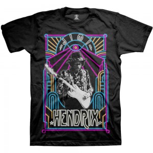 Jimi Hendrix Unisex T-Shirt: Electric Ladyland Neon (Black) (Medium)