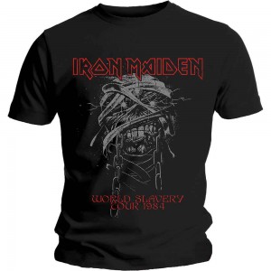 Iron Maiden Unisex T-Shirt: World Slavery 1984 Tour (Black) (X-Large)