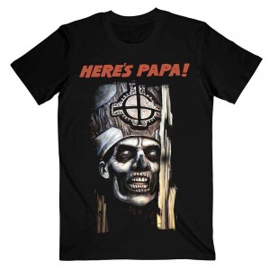 Ghost Unisex T-Shirt: Here´s Papa (Black) (X-Large)