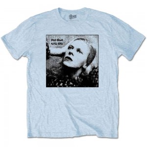 David Bowie Unisex T-Shirt: Hunky Dory Mono (Light Blue) (Large)