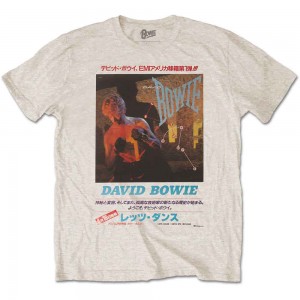 David Bowie Unisex T-Shirt: Japanese Text (Sand) (XX-Large)