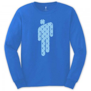 Billie Eilish Unisex Long Sleeve T-Shirt: Manonman (Mid Blue) (Large)