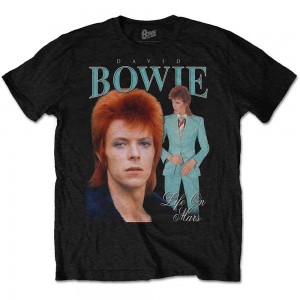 David Bowie Unisex T-Shirt: Life on Mars Homage (Black) (Medium)