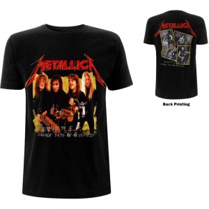 Metallica Unisex T-Shirt: Garage Photo Yellow (Black) (Back Print) (Medium)