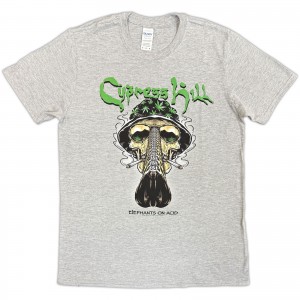 Cypress Hill Unisex T-Shirt: Skull Bucket (Grey) (Small)