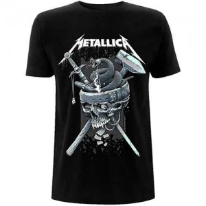 Metallica Unisex T-Shirt: History White Logo (Black) (X-Large)