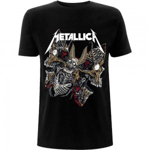Metallica Unisex T-Shirt: Skull Moth (Black) (Large)