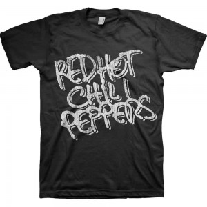 Red Hot Chili Peppers Unisex T-Shirt: Black & White Logo (Black) (XX-Large)