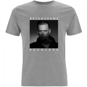 Bryan Adams Unisex T-Shirt: Reckless (Grey) (Small)