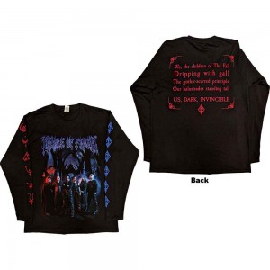 Cradle Of Filth Unisex Long Sleeve T-Shirt: Existence Band (Black) (Back & Sleeve Print) (Medium)