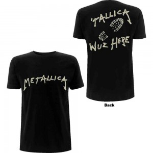 Metallica Unisex T-Shirt: Wuz Here (Black) (Back Print) (XX-Large)