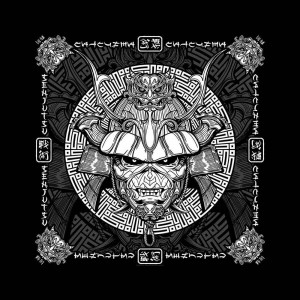 Iron Maiden Unisex Bandana: Senjutsu Samurai Eddie (Black)