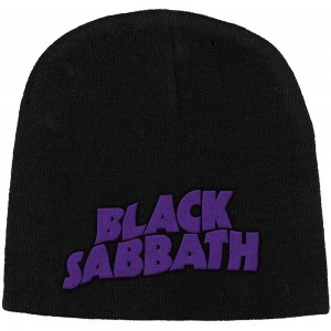 Black Sabbath Unisex Beanie Hat: Purple Logo (Black)