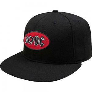 AC/DC Unisex Snapback Cap: Oval Logo (Black)