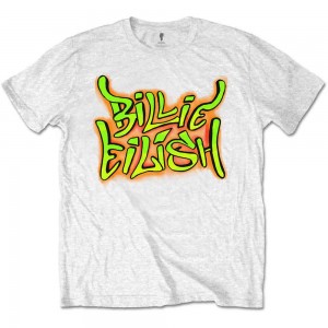 Billie Eilish Unisex T-Shirt: Graffiti (White) (Large)
