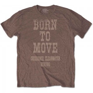 Creedence Clearwater Revival Unisex T-Shirt: Born To Move (Chestnut Brown) (Medium)