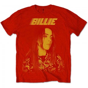 Billie Eilish Unisex T-Shirt: Racer Logo Jumbo (Red) (X-Large)