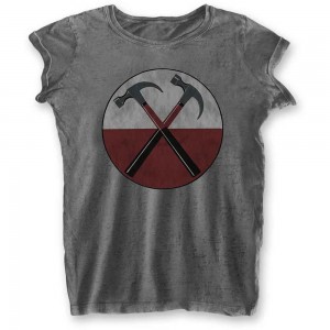 Pink Floyd Ladies Burnout T-Shirt: The Wall Hammers (Charcoal Grey) (X-Large)