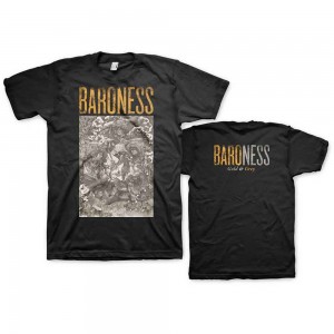 Baroness Unisex T-Shirt: Gold & Grey (Black) (Back Print) (XX-Large)