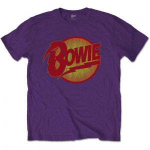 David Bowie Unisex T-Shirt: Vintage Diamond Dogs Logo (Purple) (XX-Large)