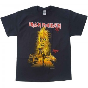 Iron Maiden Unisex T-Shirt: Running Free (Black) (Large)