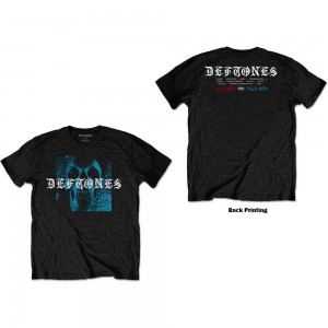 Deftones Unisex T-Shirt: Static Skull (Black) (Back Print) (Medium)