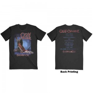 Ozzy Osbourne Unisex T-Shirt: Blizzard of Ozz Track list (Black) (Back Print) (Large)