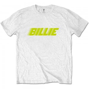 Billie Eilish Unisex T-Shirt: Racer Logo (White) (Small)