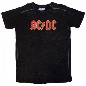 AC/DC Unisex T-Shirt: Logo (Black) (Wash Collection) (X-Large)