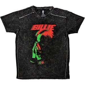 Billie Eilish Unisex T-Shirt: Hands Face (Black) (Wash Collection) (XX-Large)