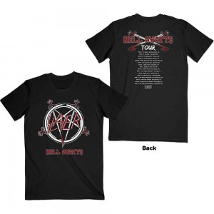 Slayer Unisex T-Shirt: Hell Awaits Tour (Black) (Back Print) (Small)