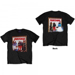 Black Sabbath Unisex T-Shirt: Sabotage (Black) (Back Print) (Small)