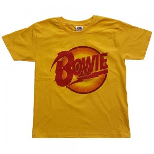 David Bowie Kids T-Shirt: Diamond Dogs Logo (Yellow) (7-8 Years)