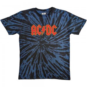 AC/DC Unisex T-Shirt: Logo (Dip-Dye On Black) (Wash Collection) (Small)
