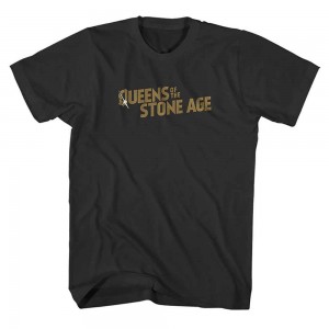 Queens Of The Stone Age Unisex T-Shirt: Bullet Shot Logo (Black) (Medium)