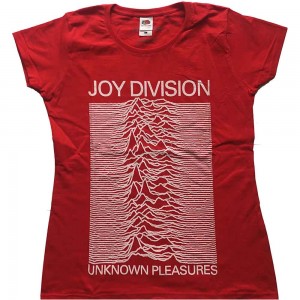 Joy Division Ladies T-Shirt: Unknown Pleasures (Red) (Medium)