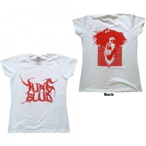 Yungblud Ladies T-Shirt: DEADHAPPY (White) (Back Print) (Small)