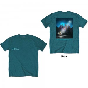 Lil Nas X Unisex T-Shirt: Album (Turquoise Blue) (Back Print) (Medium)