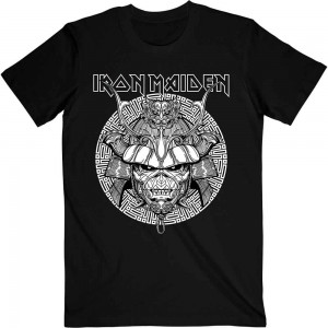 Iron Maiden Unisex T-Shirt: Senjutsu Samurai Graphic White (Black) (X-Large)