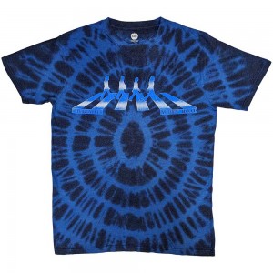 The Beatles Unisex T-Shirt: Abbey Road Crossing Gradient (Blue) (Wash Collection) (Small)