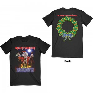 Iron Maiden Unisex T-Shirt: No Prayer For Christmas (Black) (Back Print) (Small)