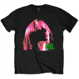 Billie Eilish Unisex T-Shirt: Neon Shadow Pink (Black) (X-Large)