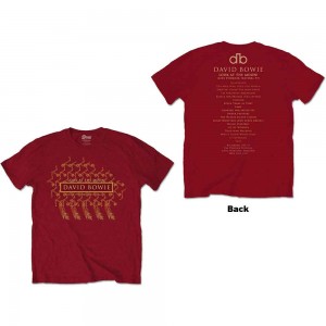 David Bowie Unisex T-Shirt: Pheonix Festival (Cardinal Red) (Back Print) (Medium)