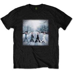 The Beatles Unisex T-Shirt: Abbey Christmas (Black) (Medium)